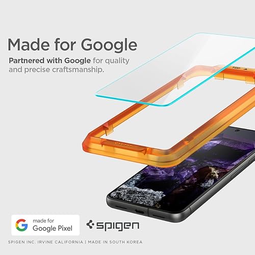 Miniatura 3 de Spigen Protector de pantalla de vidrio templado GlasTR AlignMaster diseñado para Pixel 8 compatible con fundas, paquete de 2