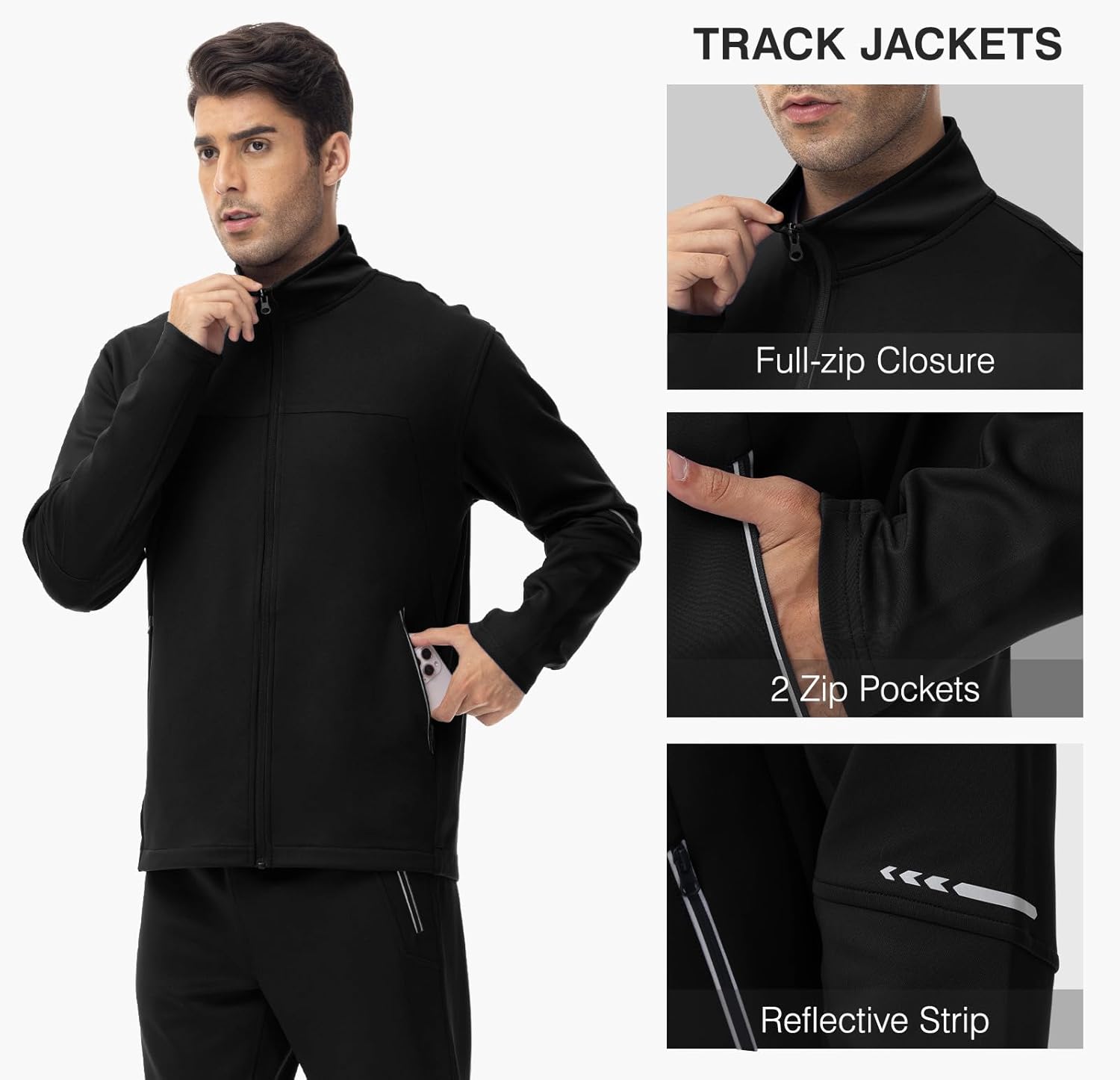 TBMPOY Men's Tracksuits Sweatsuits for Men Sweat Track Suits 2 Piece Casual Athletic Jogging Outfits Full Zip Sets - Image 4