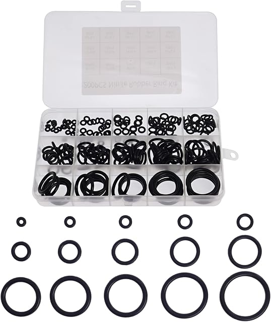 O-Ring Rubber Sealing Gasket Rings 200Pcs Seal Gasket Kit Nitrile Washers 15 Size Kitchen Tap Washers Seals Spacers Seal Assortment Set for Automotive Faucet Pressure Plumbing Sealing Repair by DBOO