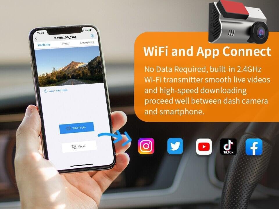 4 K+1080 P車載DVRドライブレコーダWiFi GPS前後2レンズ広角後視音声制御循環録音 【オペル】