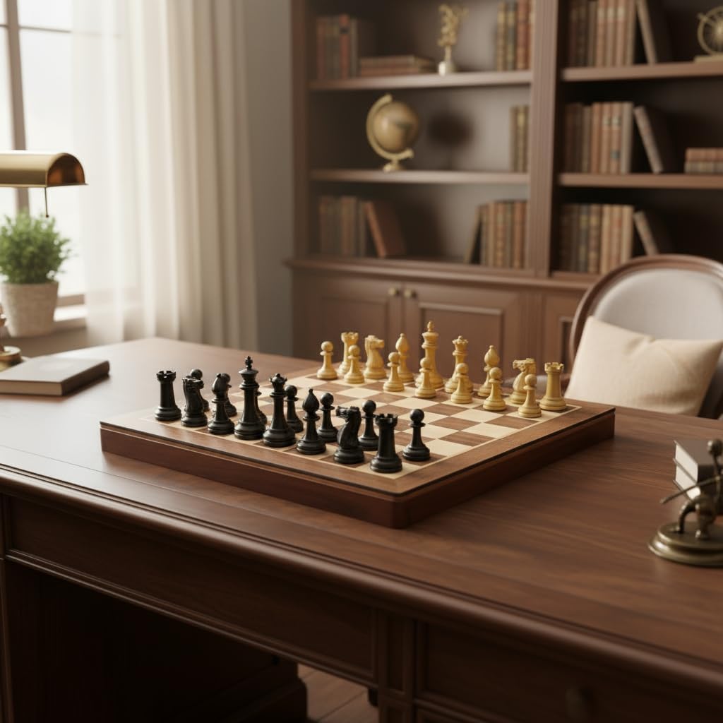 18 Inch Folding Large Chess Set with High Polymer Weighted Standard Chess Pieces for Family Vintage Board Games Chess Set for Adults and Kids Chess Enthusiasts - Image 5