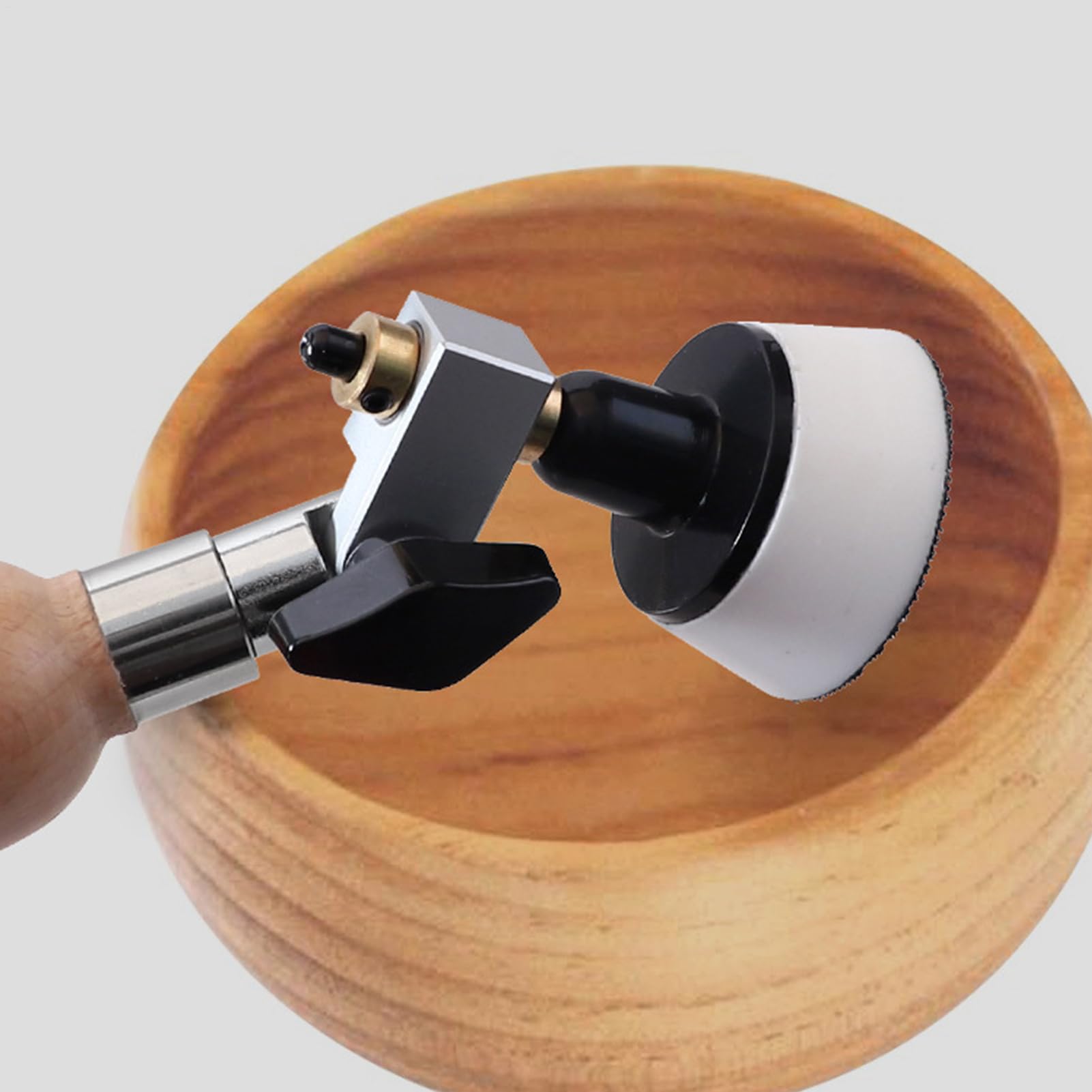 Lijadoras pequeñas para espacios reducidos, kit de lijadora de cuenco | mango largo de madera dura, herramienta de lijado de madera, lijadora para cuencos y platos
