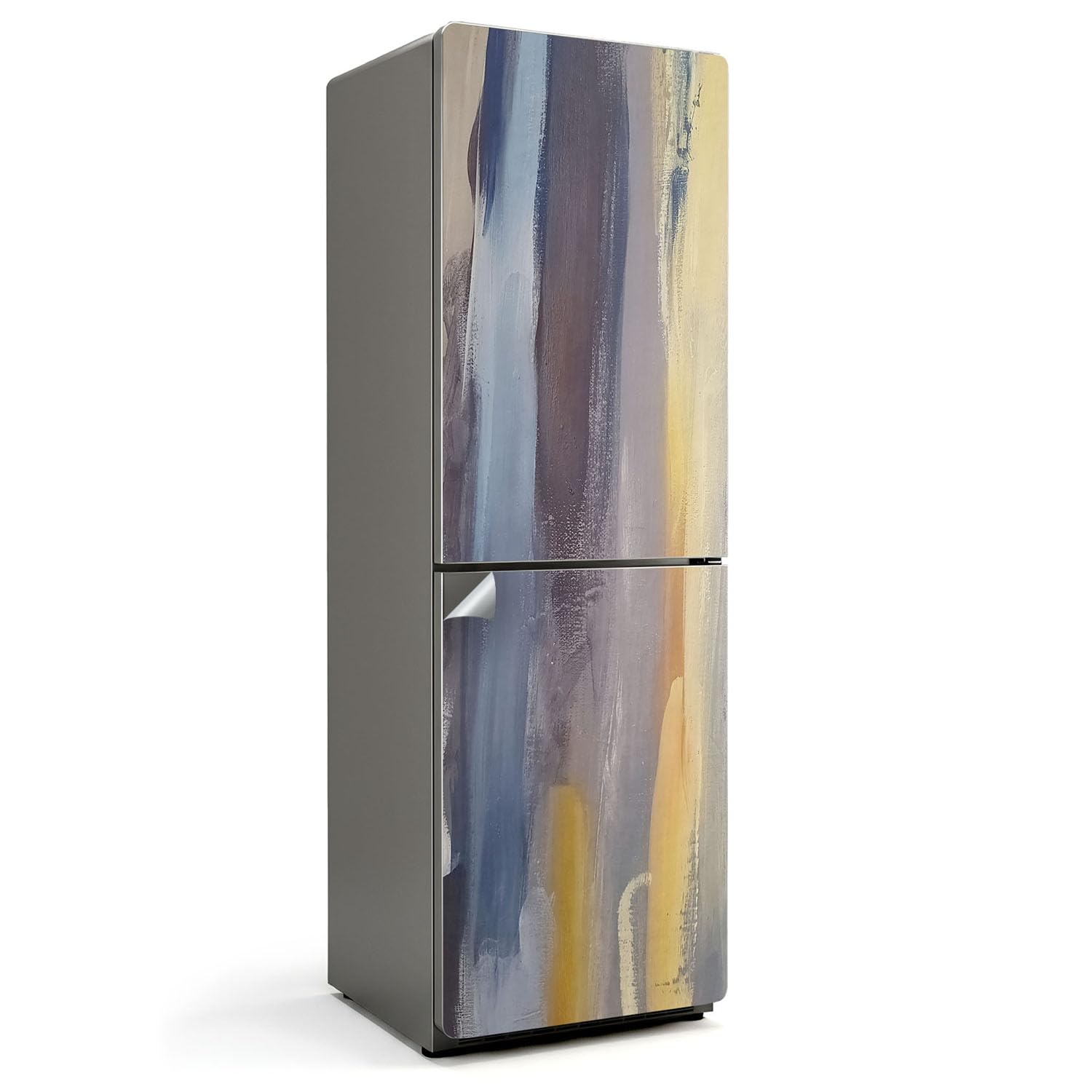 Autocollant porte refrigerateur 60x190 cm pour masquer les defauts et proteger votre frigo