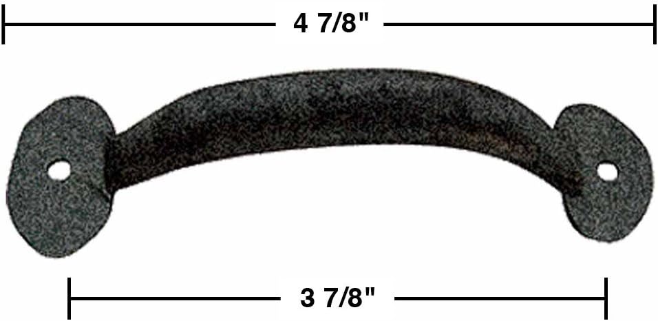 Renovators Supply Manufacturing Bean Black Wrought Iron Cabinet Door Drawer Pull Handle 4 7/8"
