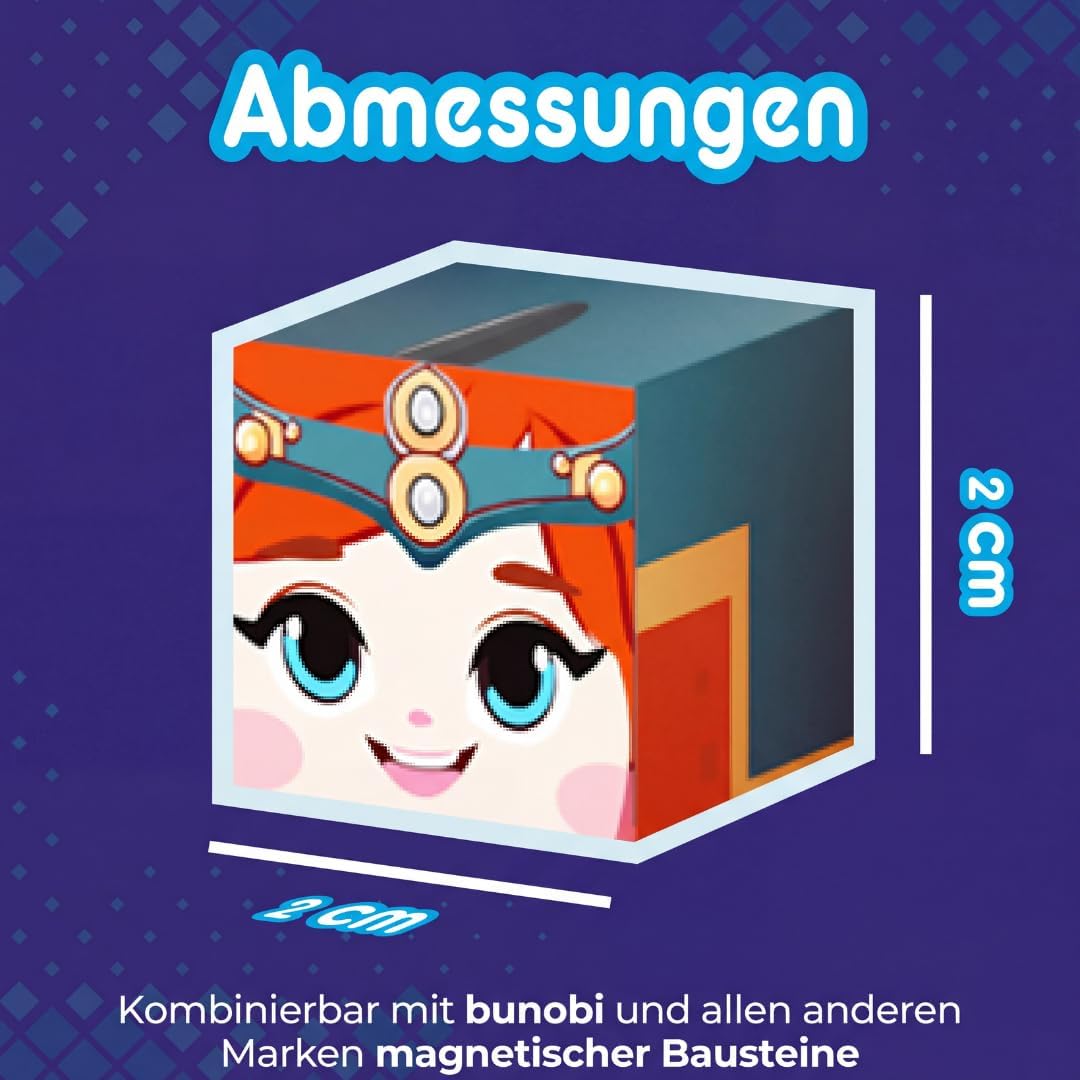 Blocchi di costruzione magnetici 100 pezzi (2 cm) – Set di cubi magnetici – Giocattolo di costruzione magnetico castello – Giocattolo educativo Montessori & STEM