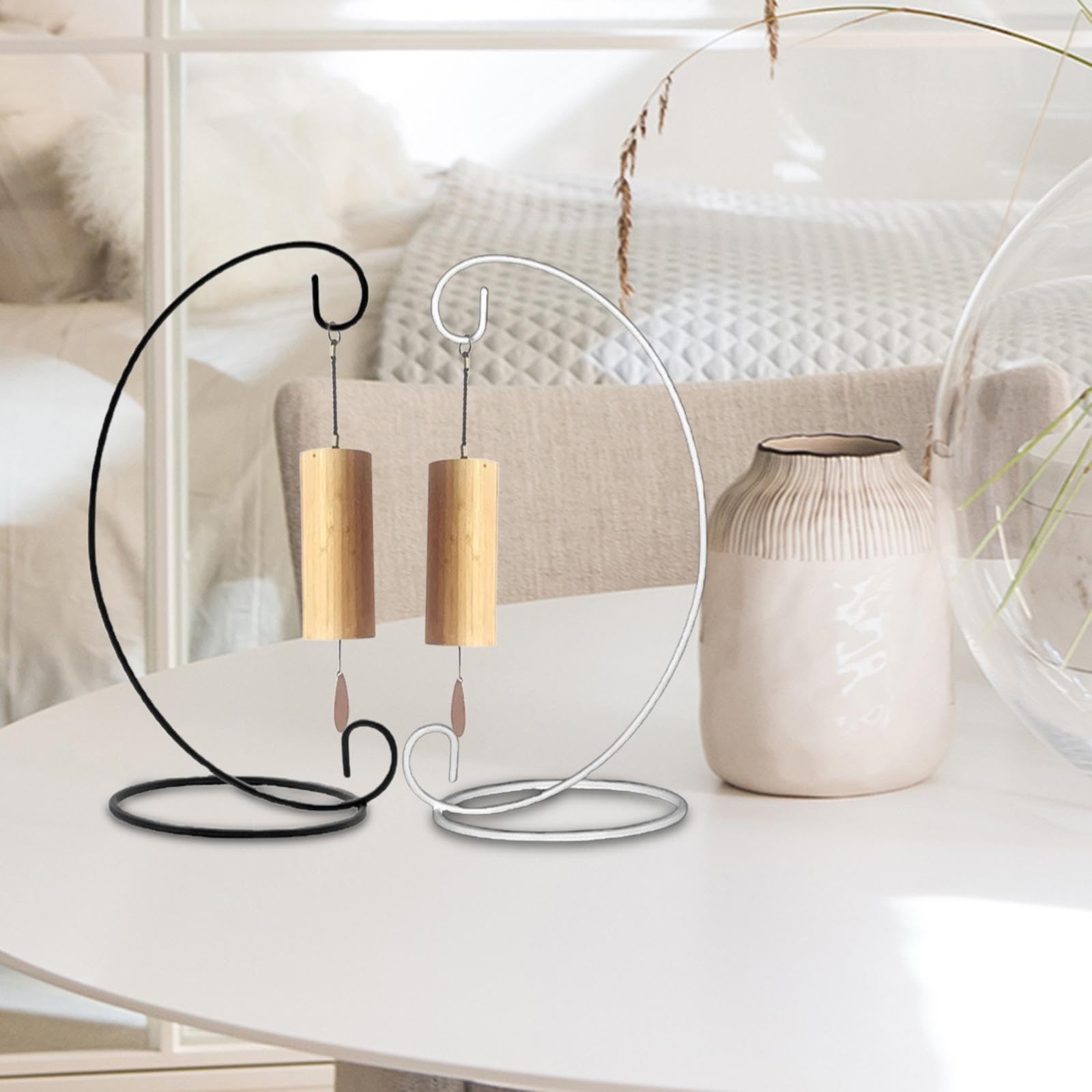 Qianly Supporto per Campane a con Base Solida per Decorazioni da Interno Ed Esterno Adatto per Matrimoni Feste E Regali, Bianco 33cm