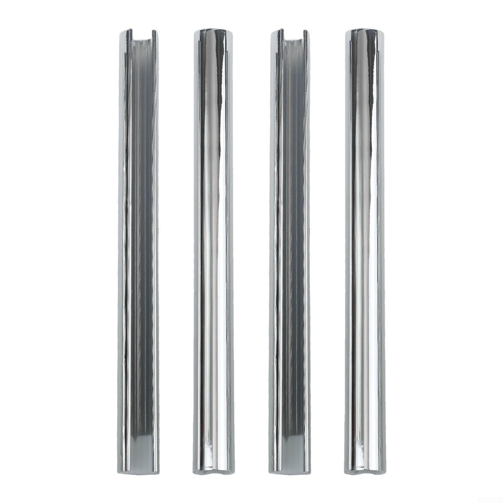 HaloModora Radiator Pipe Covers Set of 4 15mm Black White Chrome 200mm 300mm 500mm Adjustable Cut to Size No Pipe Removal Required(Chrome-200mm)