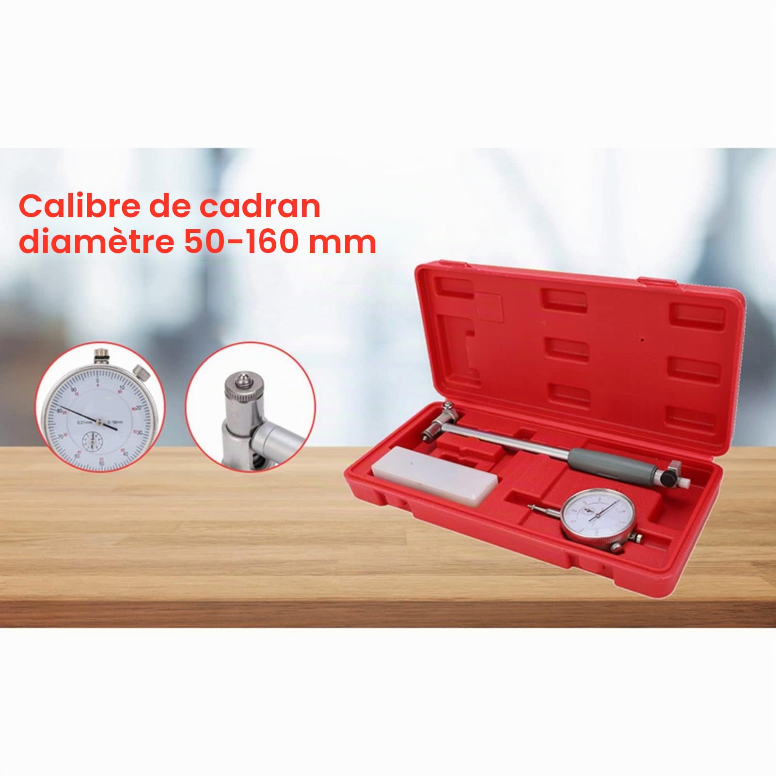 Jauge D'alésage à Cadran, Indicateur de Diamètre 50-160MM, Kit D'outils de Mesure avec Haute Précision