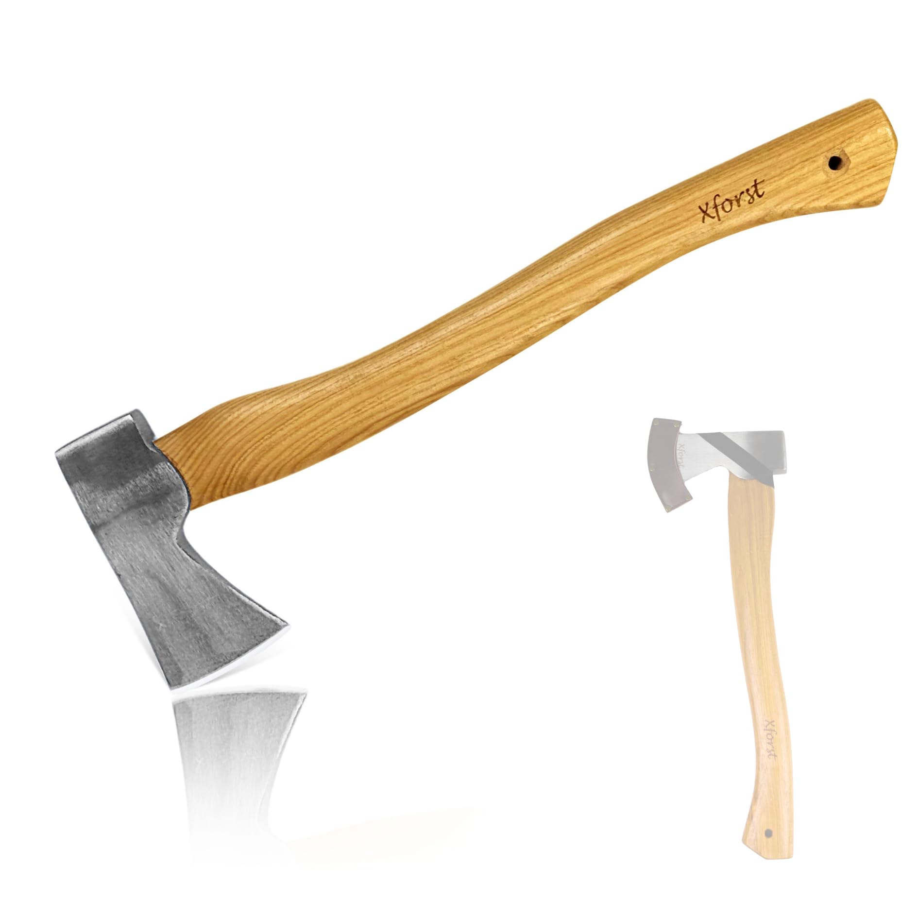 Xforst Hache X-AG3 – Hache Forestière 50 cm en Acier Forgé avec Manche en Bois de Hickory – 1,15 kg – Spaltaxt, Hache de Bois & Camping