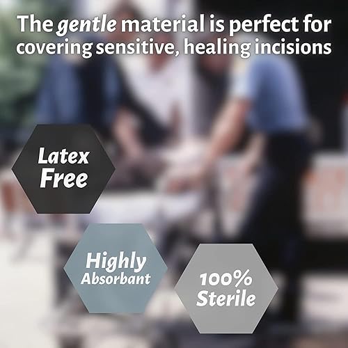 Miniatura 6 de ABD Combine - Almohadillas abdominales de 8 x 7-12 pulgadas de alta absorción, estériles envueltas individualmente, 8 x 7-12 pulgadas, gasa