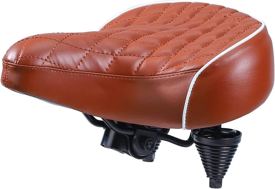 Beach Cruiser Bike Seat,Comfortable Extra Wide Suspension Bike Seat,Bike Seats for Heavy Riders,Electra Bike Seat Replacement for Men and Women.