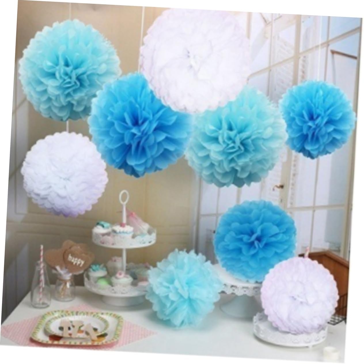 DOITOOL 2 Sets Daisy Honeycomb Balls Paper Lantern Set 4 Paper Lanterns Reusable Party Decorations Perfect for Birthday Wedding
