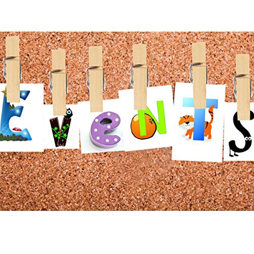 Youyuan 11 50 Pcs Push Natural Wooden Pushpins Tacks Thumbtacks Creative Paper Clips with Pins for Cork Boards Artworks Notes Photos Wall and Craft Projects No Holes for The - Thumbnail 5