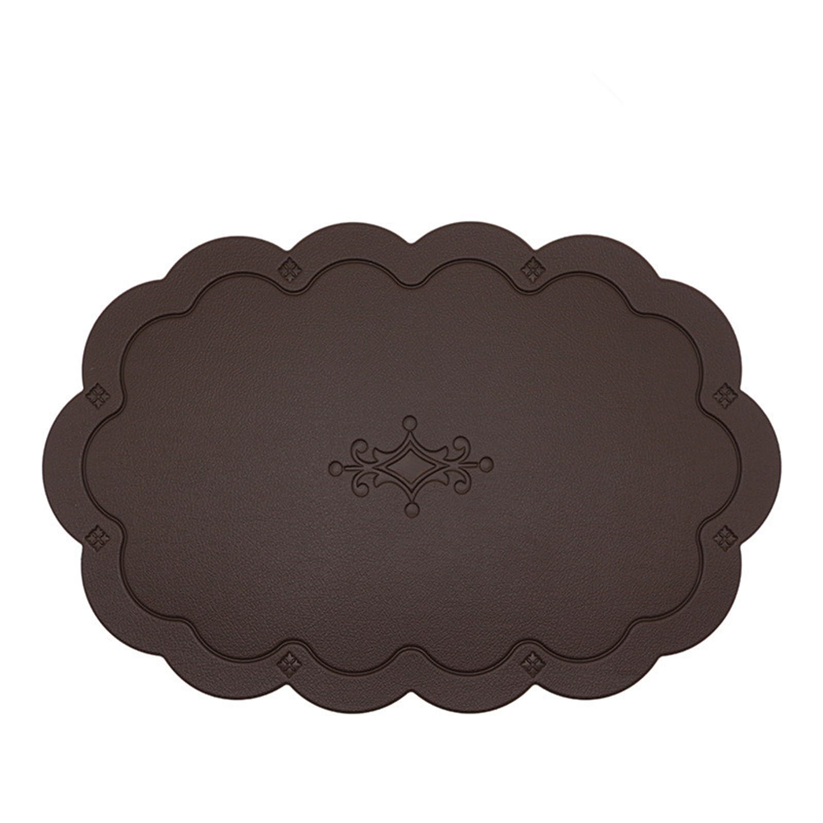 4er Set Tischset aus Leder, Platzsets abwaschbar und wasserdicht, Platzdeckchen Lederoptik rutschfest für Hause Küche Restaurant und Hotel (Braun)
