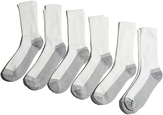[フルーツオブザルーム] FRUIT OF THE LOOM 6パック クッションクルーソックス ホワイト