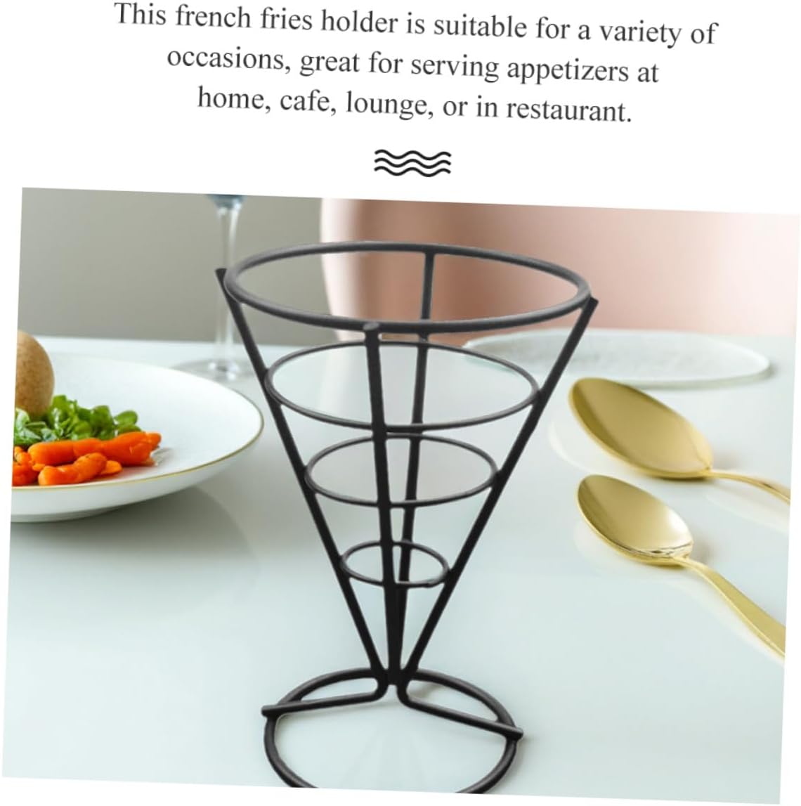 3pcs french fries stand Metal french fries chips stand fried chicken holder fried chicken Fried Food Holder appetizer display stand cone stand french fries chips holder basket