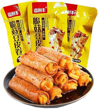 Sandwiched kelp and mushroom dried tofu, spicy instant bean roll, delicious pickles, nutritious bean products, Chinese spicy bar snack, healthy vegetarian food, side dishes mushroom,20 packs