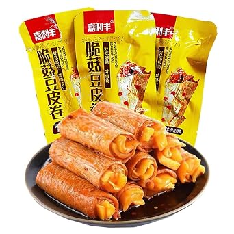 Sandwiched kelp and mushroom dried tofu, spicy instant bean roll, delicious pickles, nutritious bean products, Chinese spicy bar snack, healthy vegetarian food, side dishes mushroom,5 packs