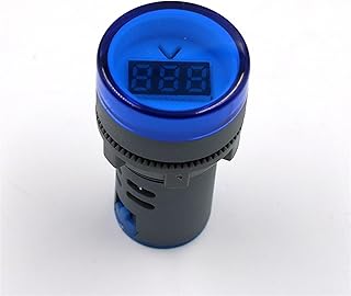 22MM Digital LED AC Voltmeter Ampermeter Ammeter 60-500V 0-100A Voltage Current Ampere Meter Gauge Tester Indicator Lamp 1Pcs (Color : Blue Voltmeter)