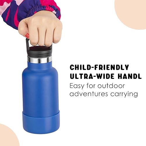 Miniatura 4 de Botella de agua para niños de regreso a la escuela, botella de agua pequeña de acero inoxidable aislada al vacío de 12 onzas con pajita, botella de