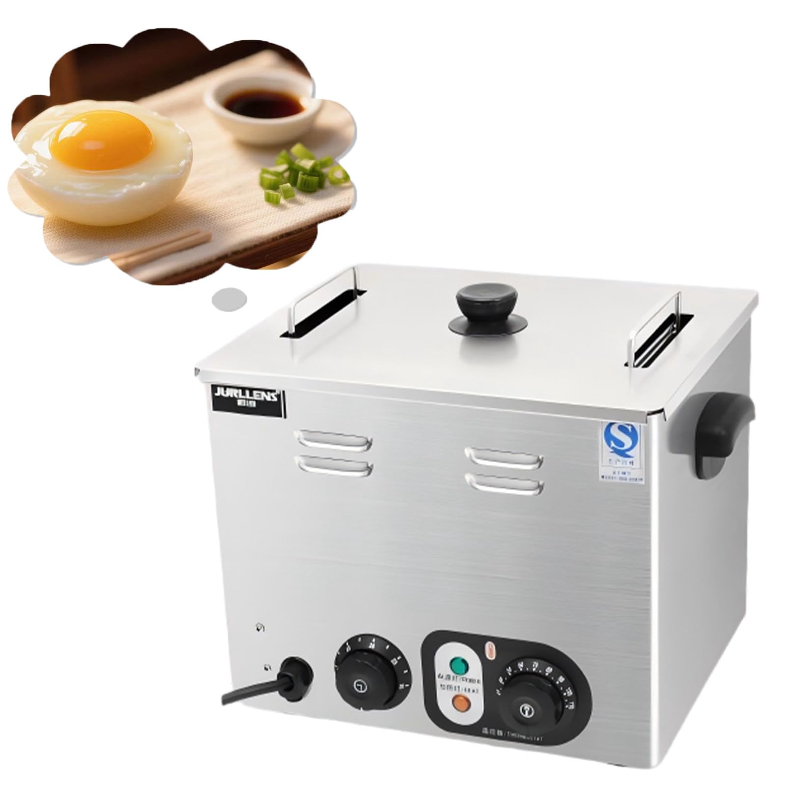 Cocedor De Huevos De Acero Inoxidable De Grado Comercial, 60 Huevos, Control Preciso De Temperatura, Mango Anti-Escaldaduras, Filtro De Escoria, Apto para D