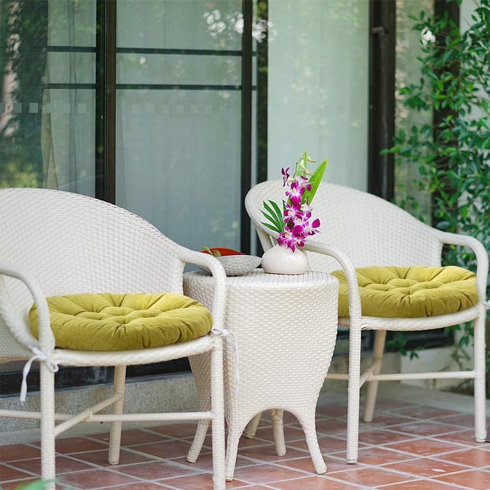 Runde Outdoor-Kissen, Meditationssitzpolster für Acapulco-Stühle, Garten & Balkon, Yoga & Wohnzimmer, Komfort, weich, blau, Bodenkissen für Büro und Sofa, 2 Stück