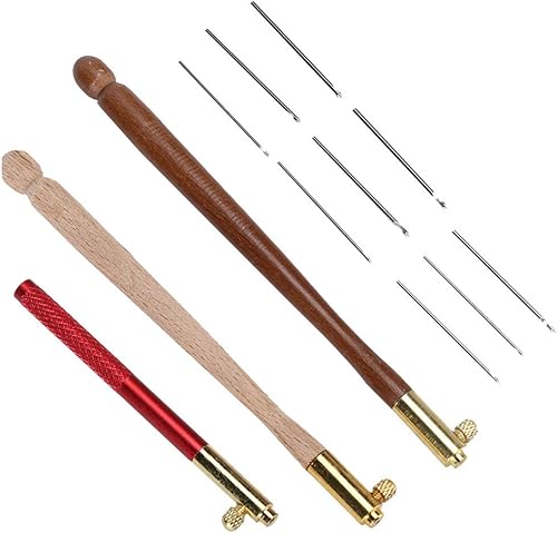 Miniatura 2 de Gancho de ganchillo, mango de madera de haya, aguja de acero inoxidable, ganchos de ganchillo bordados, 12 ganchos franceses para costura, bordado,