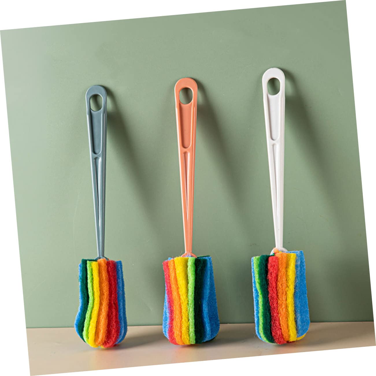 COLLBATH 4 Sätze Reinigungsbürste Reiniger Waschen Wiederverwendbare Spüle Griff Flasche Scheuerbürste Für Reinigungsbürste Reinigung Tasse Bürste Haushaltsreinigung Saubere 3 Stück * 4
