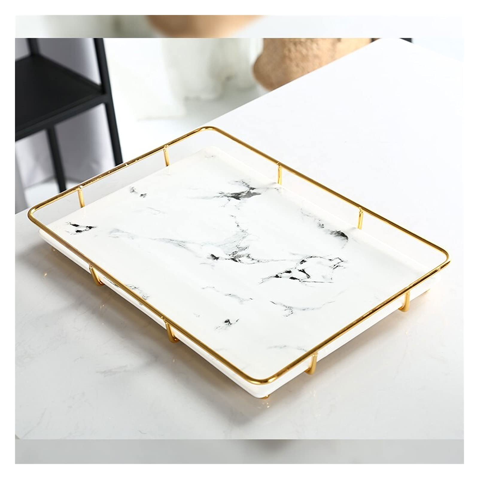 Taca, taca do serwowania Vanity Taca na perfumy Taca na perfumy Łódź Ozdobna taca Metalowa taca dekoracyjna Biżuteria Perfumy Organizer Taca do makijażu do próżności, łazienka do kawiarni, Th