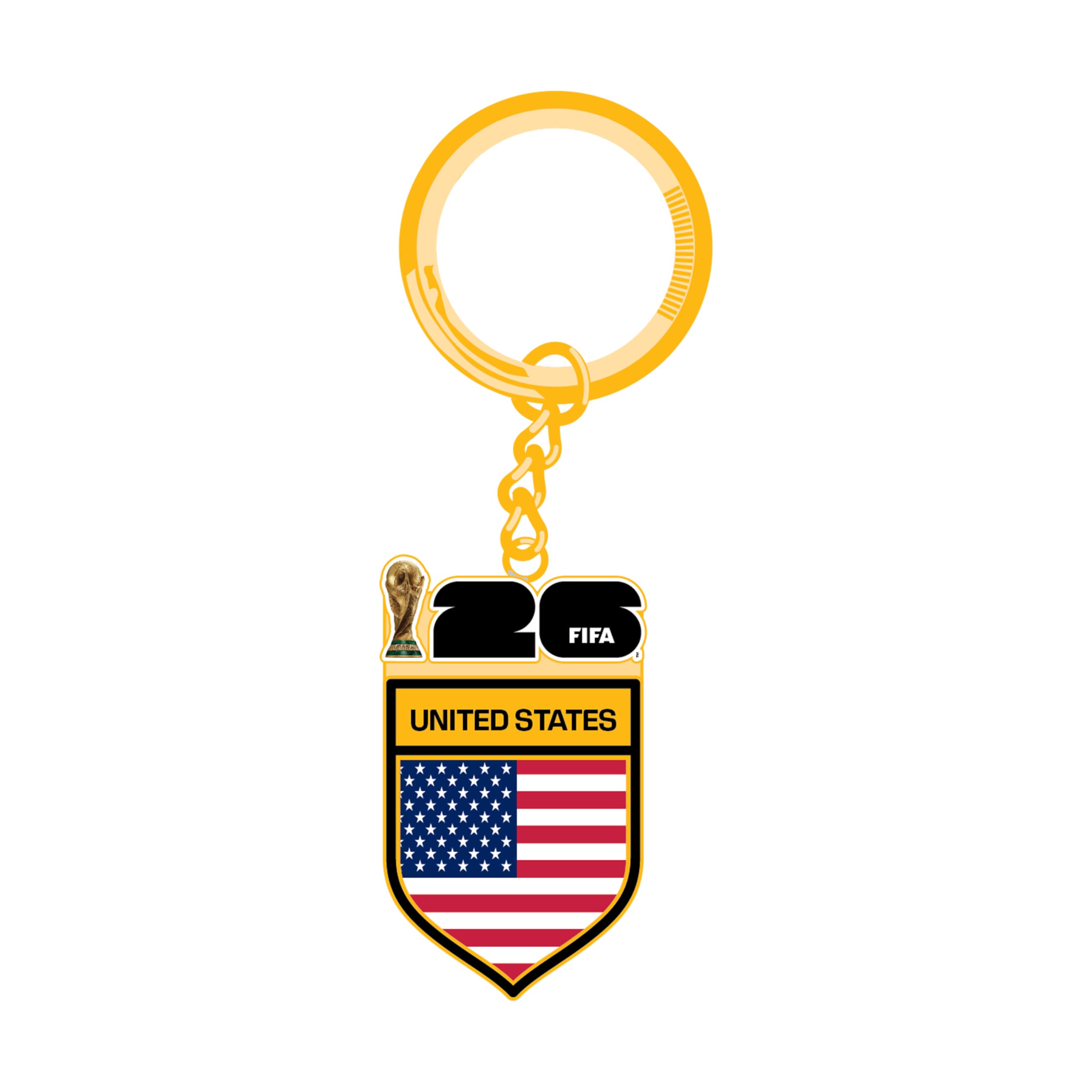 HONAV 2026 FIFA World Cup USA Flag Keychain – Officially Licensed Soccer Accessory, Collectible Souvenir Gift for Fans, Durable Metal Key Ring for Keys, Bags, Backpacks & Travel