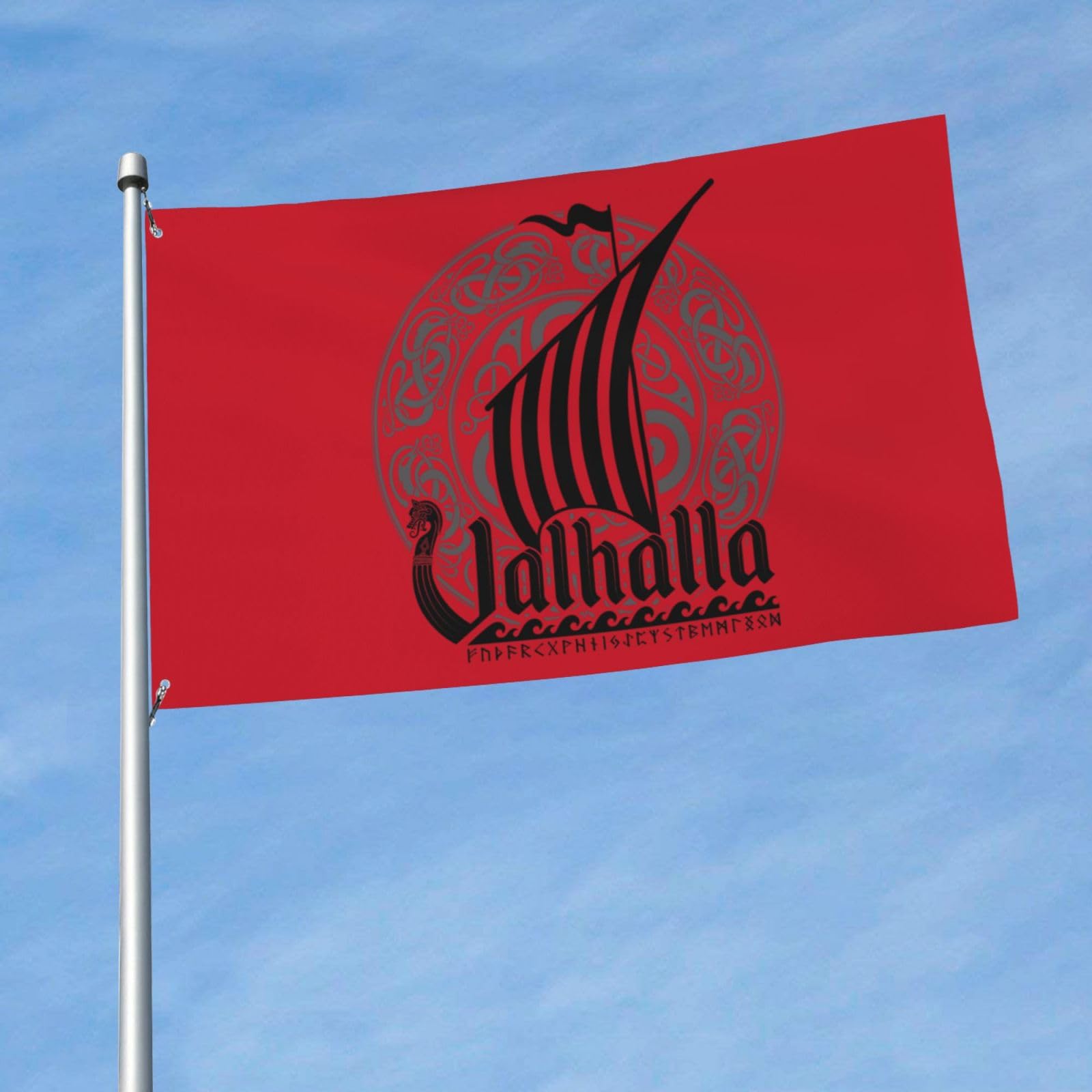 Bandiera Vichinga Benvenuti A Valhalla 90x150 Cm – Stampata In UE, Doppia Cucitura E Occhielli