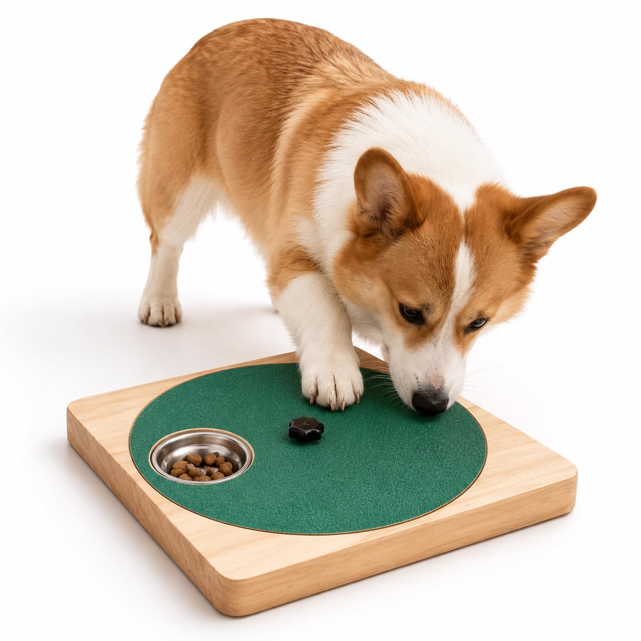 Krallenfeile für Hunde, drehbares Kratzbrett mit Leckerli-Puzzle，Lila