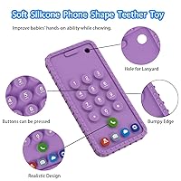Vista 5 de Juguetes de dentición para teléfonos de bebé para 0-3, 0-6, 6-12 meses Mordedores de teléfono celular de silicona suave para bebés