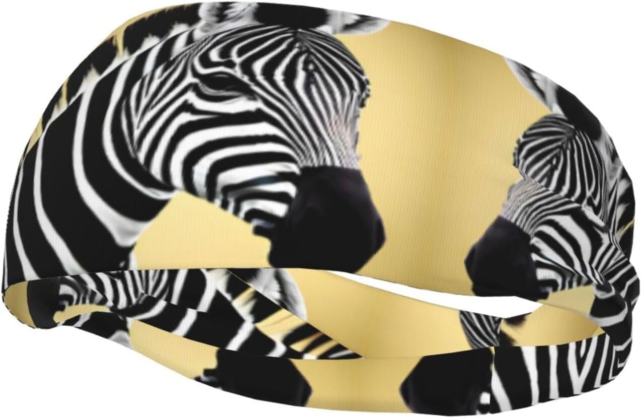 Black and White Zebra Sports Sweatband – Stay Dry & Confident During Every Workout