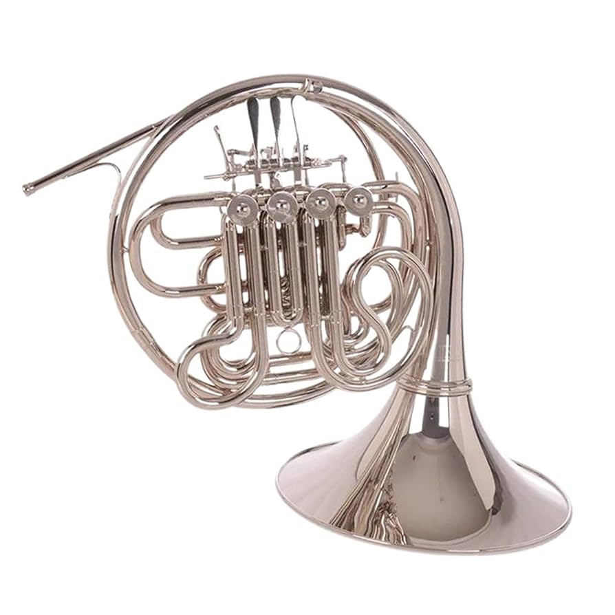 フレンチホルン 4バルブ ニッケルメッキ仕上げ　訳あり フレンチホルン 4バルブ ニッケルメッキ仕上げ 訳あり