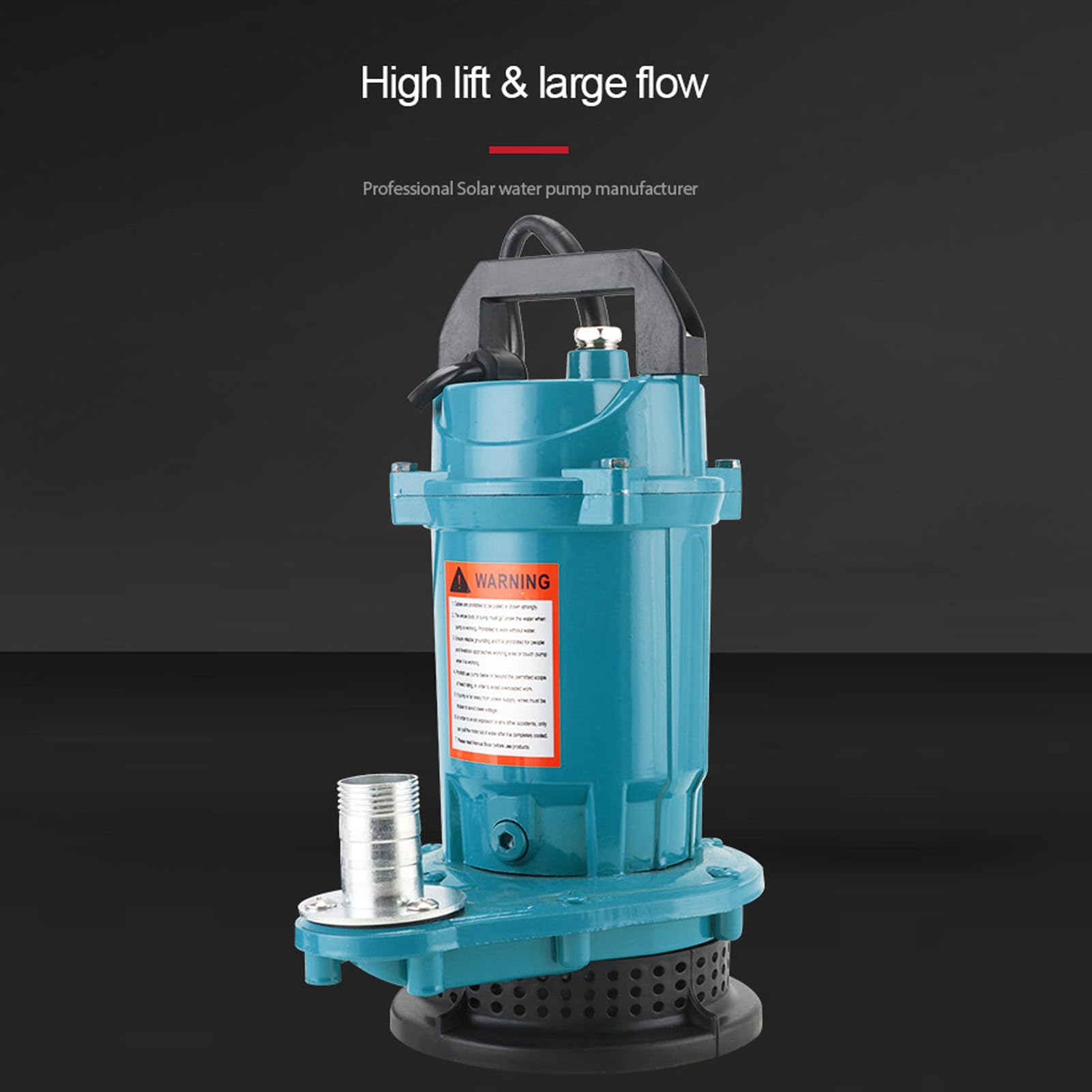 Bomba sumergible de 450 W, potente bomba de agua compacta para inundar piscinas de jardín, aluminio, altura de extracción de 10 m, cable de 7 m (enchufe europeo 220 V)