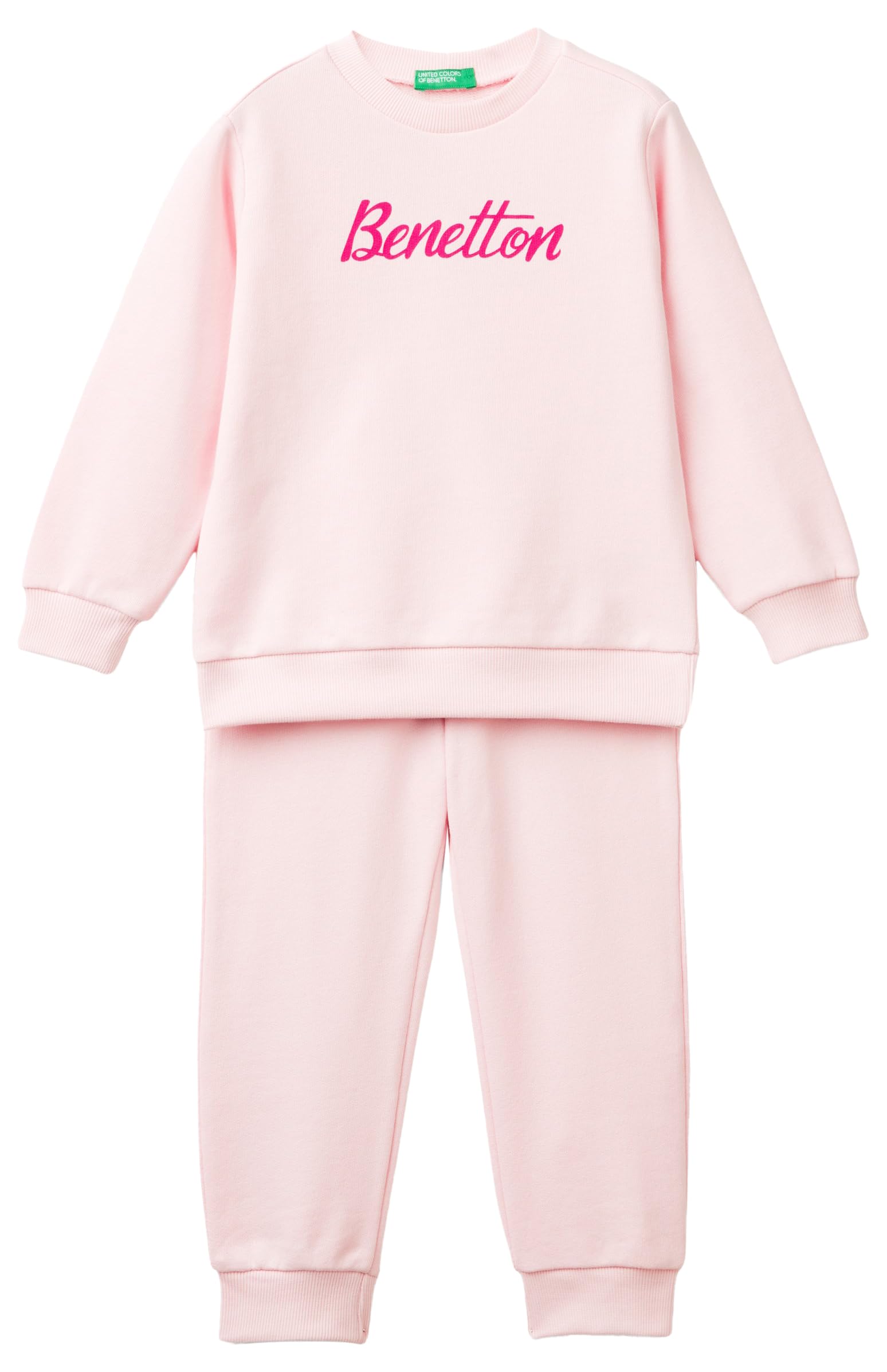 Tuta Felpa United Colors Of Benetton Per Bambino 3 Anni – Girocollo E Pantalone Con Logo E Impunture A Contrasto