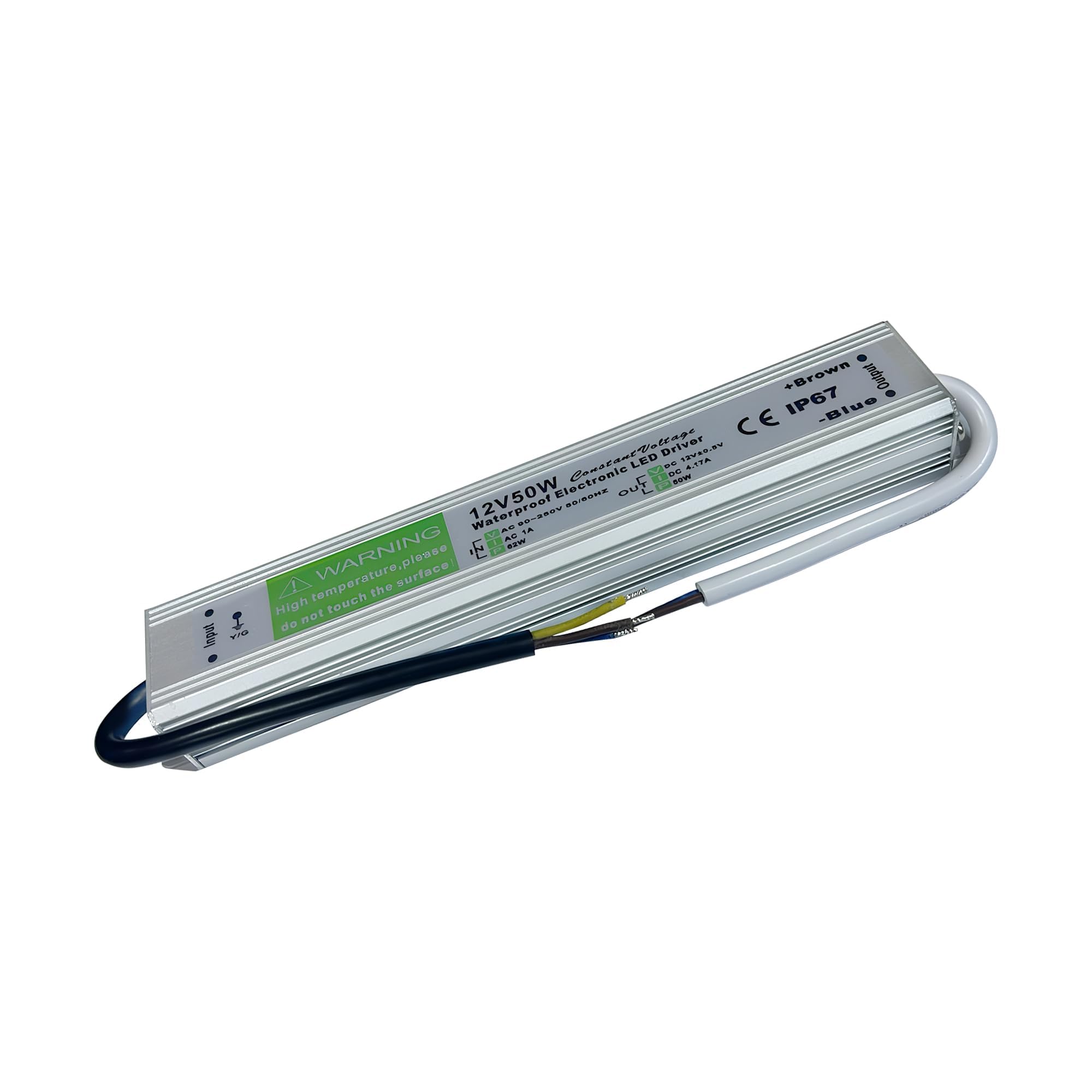 LED Driver, 50W 12V Lighting Transformer, 100-240V AC to 12V DC IP67 Waterproof 4.2A Power Supply Constant Voltage Adapter for Outdoor Garden Strip Lights LED Bulbs Lighting Projects(50,Watts)