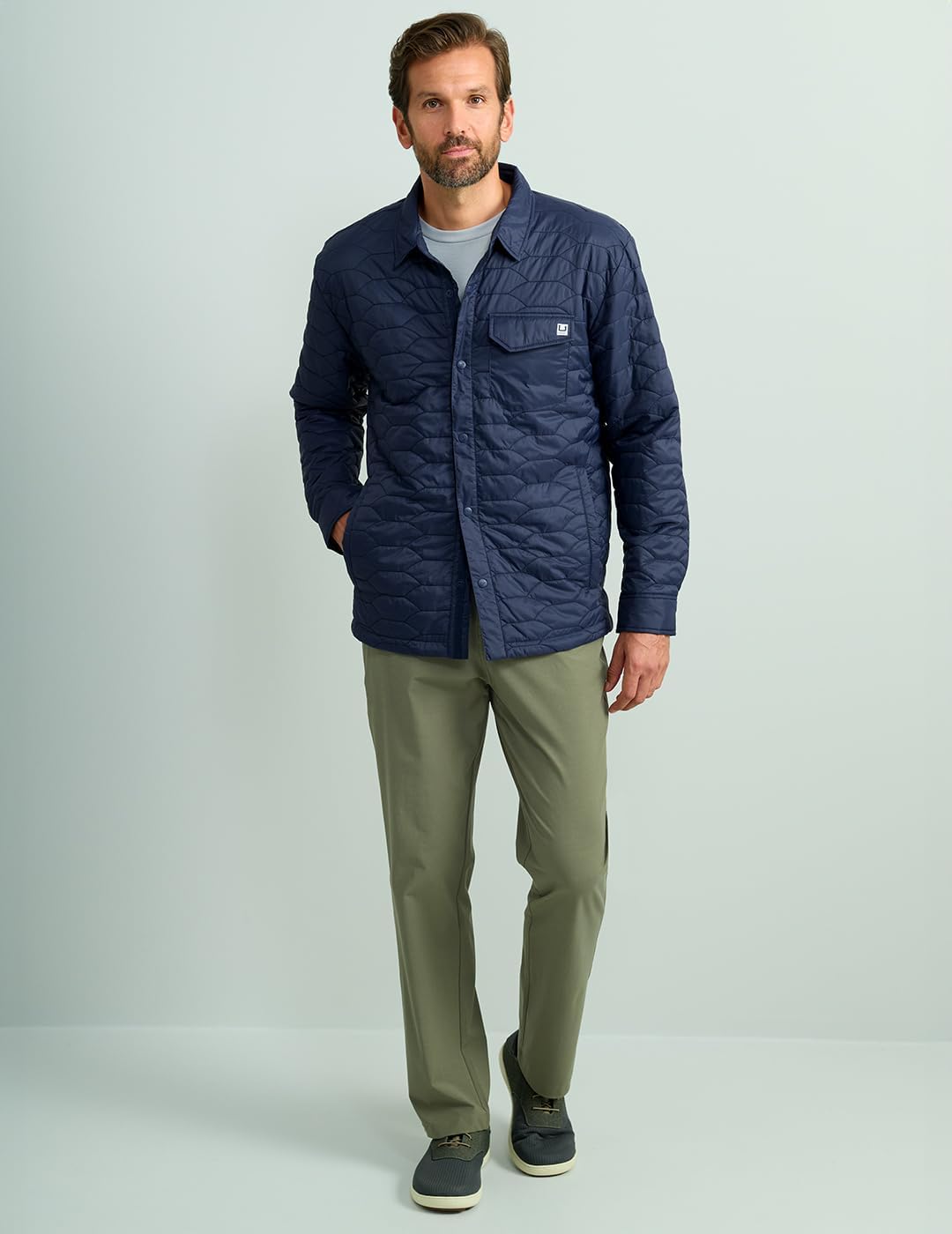 HUK - Men's Scale Shacket, DWR Insulated Performance Fishing Shirt Jacket - Image 5