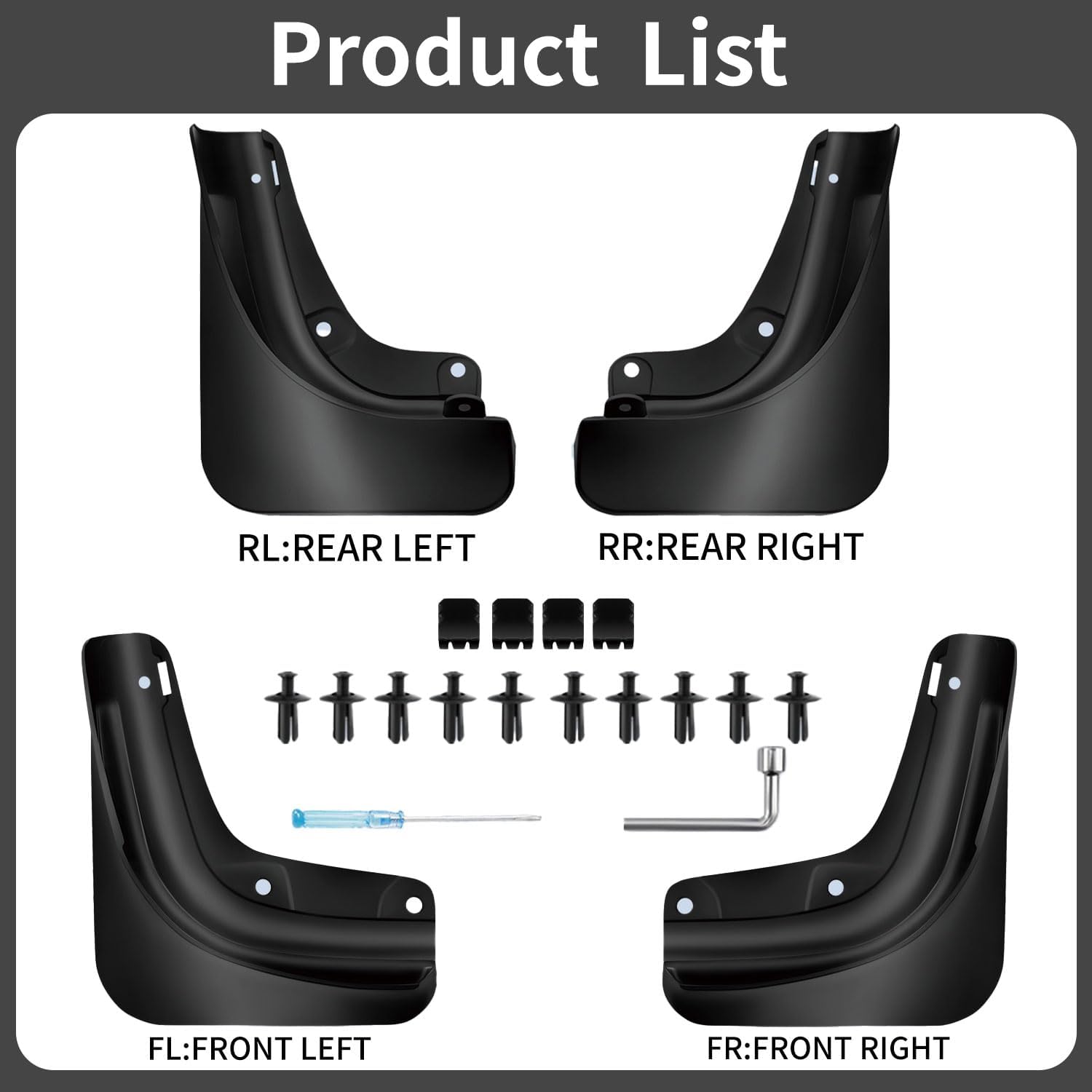 2025-2026 Tesla Model Y Juniper Accessories - Mud Flaps [Protect Paint, No Drilling Required] Custom Fit for New Model Y Juniper All Weather Guards Exterior Accessories (Set of 4) - Image 2