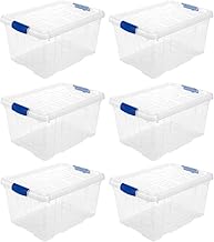AC - Pack of 6 Transparent Plastic Sorting Boxes No.1 Storage Container for Toys, Books, Clothes, Blankets. Capacity 16 Litres. Dimensions Approx.: 39.5 x 29.7 x 21.5 cm