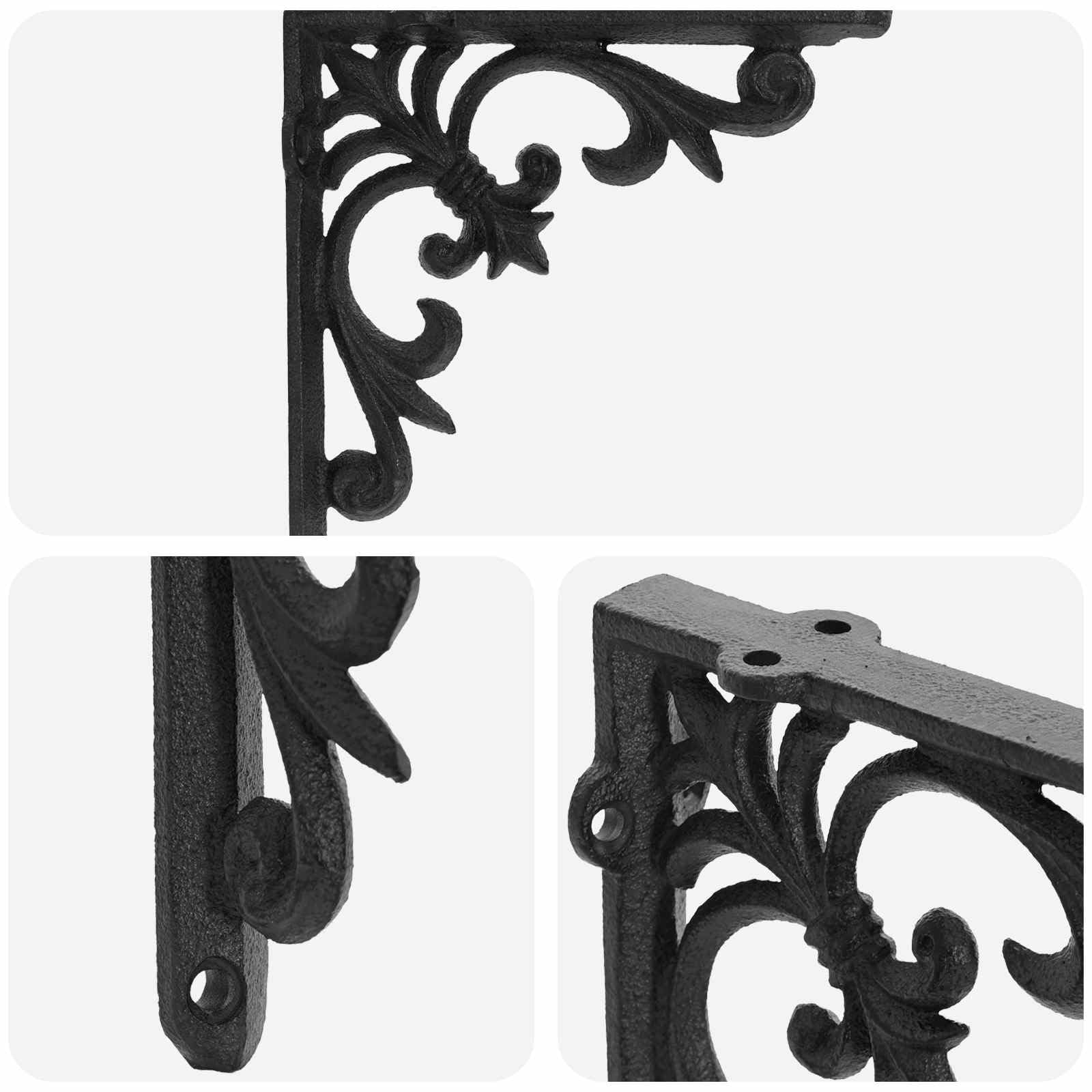 vidaXL Supporti per mensole da parete 12 pz Nero 10 x 10 x 2.8 cm