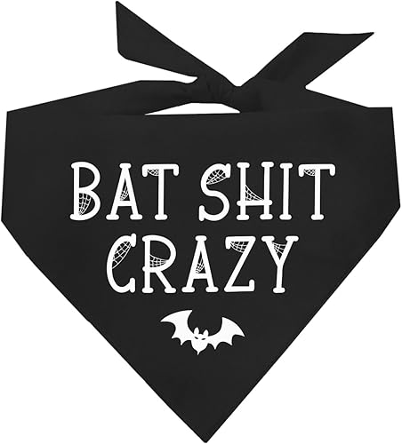 Bat Sh*t Crazy Halloween Dog Bandana (negro, OS 850)