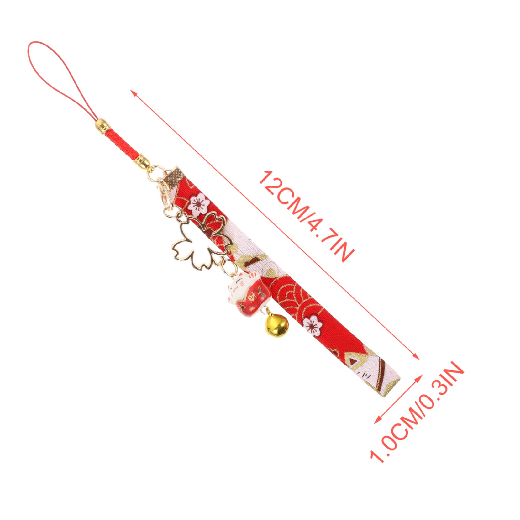 BESTonZON 2pcs Fortune Cat Pendant Cat Bell Mobile Phone Charm Hanging Phone Strap Cars Key Ring Wealth Health Charm Keychains for Car Keys Fortune Cat Phone Chains Bell Camera Ropes Lucky