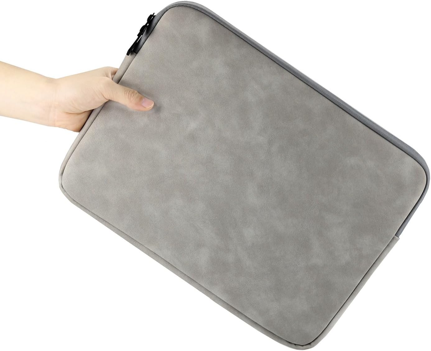 Megoo 13" Laptop Case Soft PU Leather Sleeve for Surface Pro 12/11/10/9/X/8/7/6/5/4, Samsung Galaxy, Lenovo Yoga, Shockproof Water-Resistant Carry Case Bag for 12"-13.3" Notebook Computers(Dark Gray) - Image 5