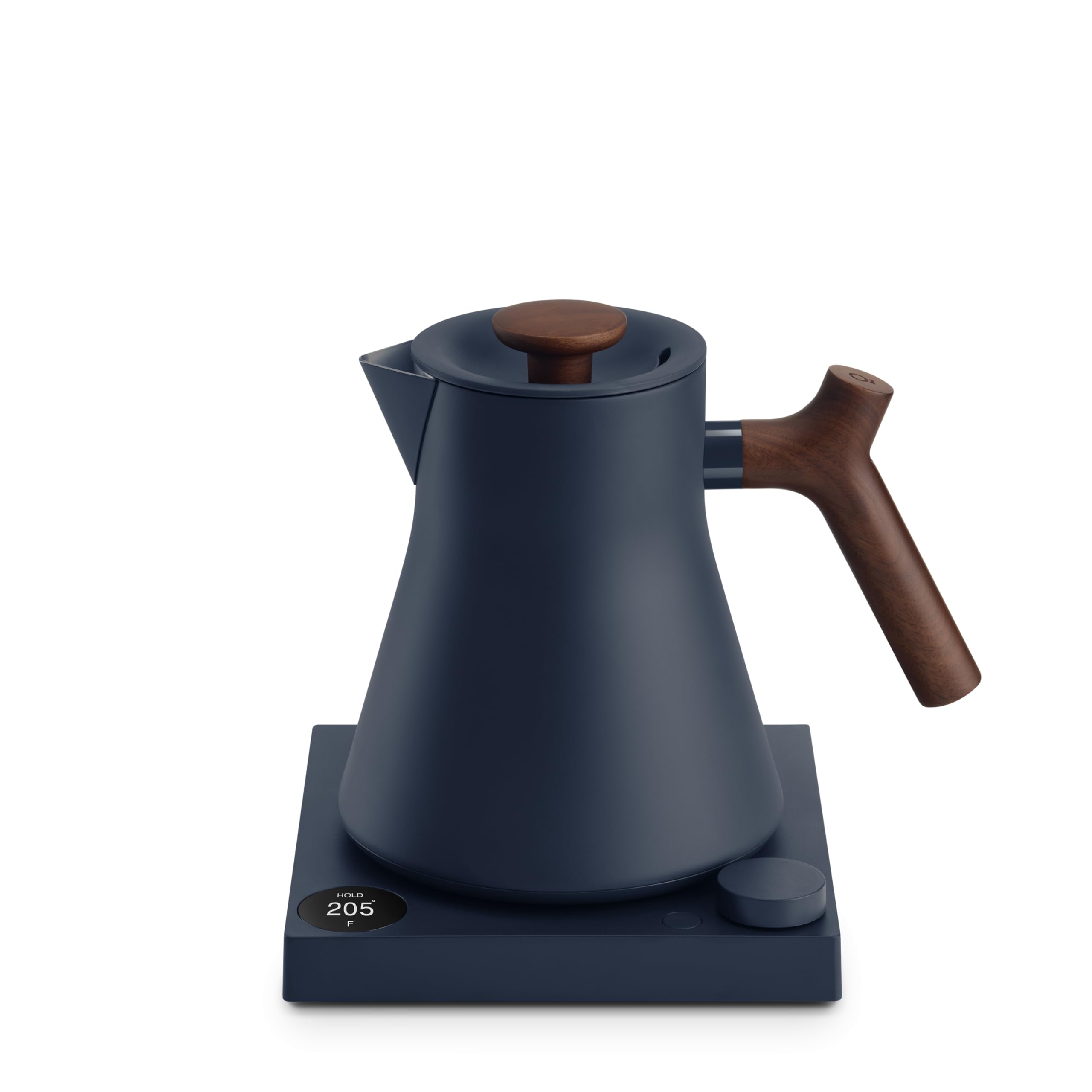 Fellow Corvo EKG Electric Tea Kettle - Electric Pour Over Coffee and Tea Pot-Quick Heating Electric Kettles-Temperature Control &amp; Built-In Brew Timer-Stone Blue with Walnut Handle-0.9 Liter