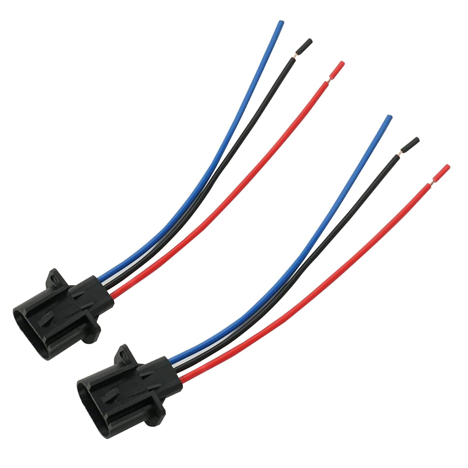 RED WOLF 9008 H13 Socket 3 PIN Male Wiring Socket H13LL Headlight Adapter Universal Fit for Ford Chevy Jeep Dodge Nissan Head Bulb Fog Light Wire Harness Headlamp Pigtail Connector 2 PCS