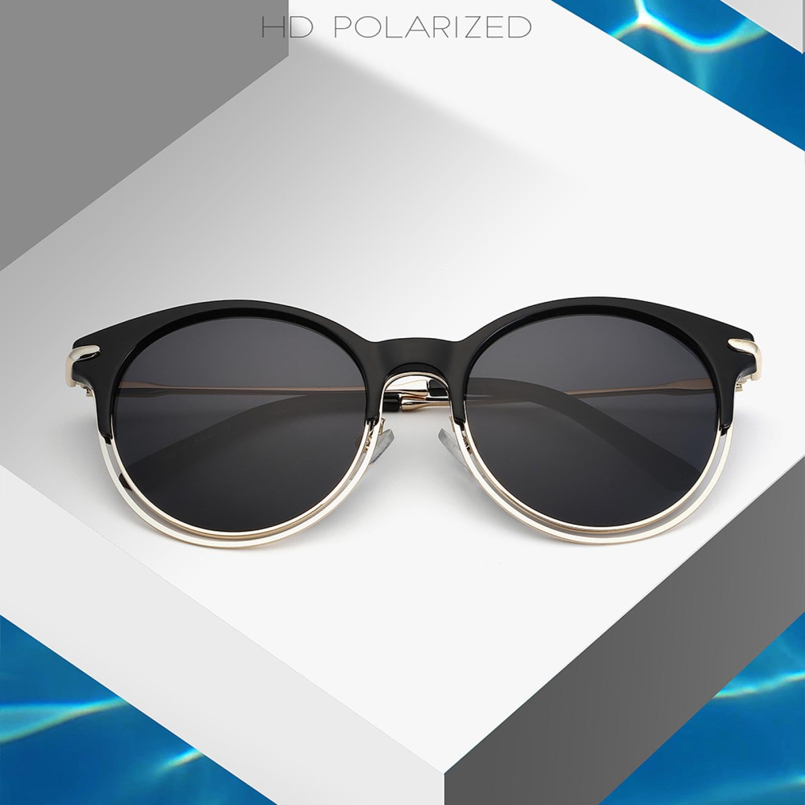 Occhiali da sole vintage da donna in lega con lenti polarizzate UV400 e specchio per esterni