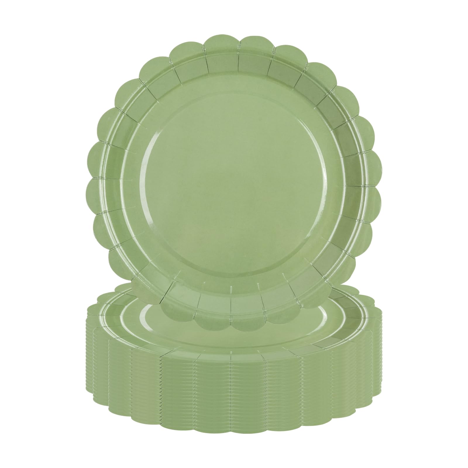 LDFDRT 7 inch Paper Plates 50 Pcs Sage Green Party Dessert Plates Dinner Tableware For Birthday Picnic Party Decoration