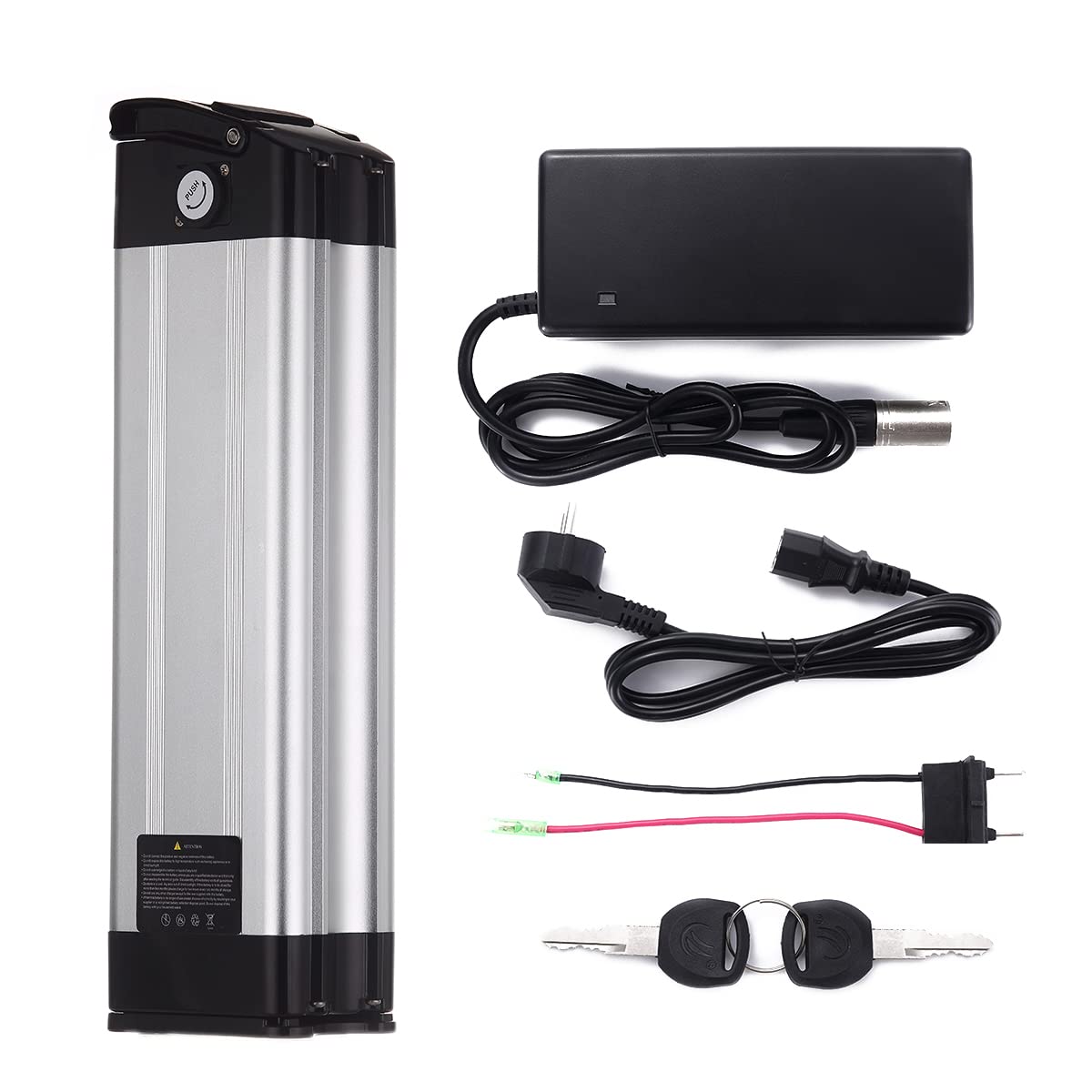 Batteria per bicicletta elettrica 36 V XH370-10J Silverfish per batteria elettrica compatibile con Phylion Zhenlong Aldi MiFa Trio Prophete (36 V 15,6 Ah)